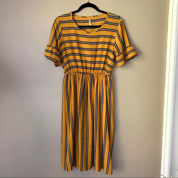 Paolino Dresses & Skirts - Mustard Striped Dress